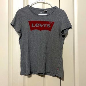 Gray and red large t shirt